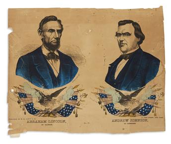 (LINCOLN, ABRAHAM.) Kaehrle, Gabriel; engraver. Abraham Lincoln, of Illinois / Andrew Johnson, of Tennessee.